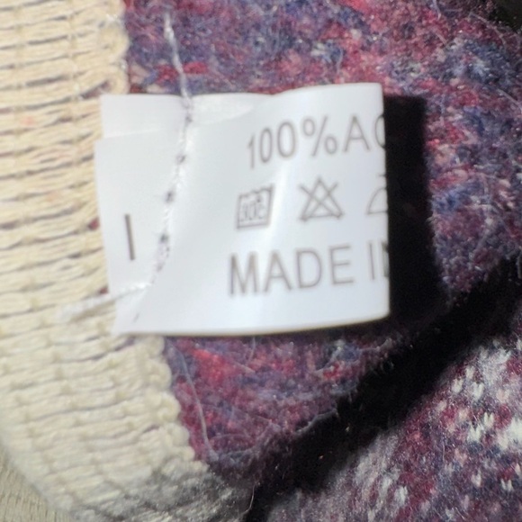 ZA Hooded soft & warm Poncho/Jacket Cream and Red. ONE SIZE FITS MOST. VGUC - Picture 11 of 12